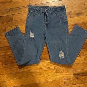 SHEIN Kids Blue Distressed Jeans